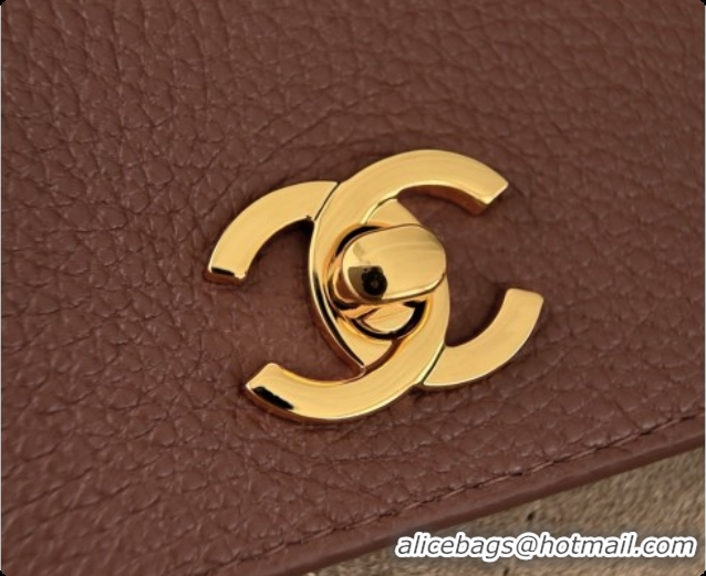 Top Grade Chanel Large Flap Bag in Grained Calfskin and Suede AS6427 Brown 2026
