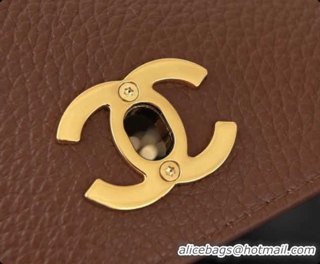 Top Grade Chanel Large Flap Bag in Grained Calfskin and Suede AS6427 Brown 2026