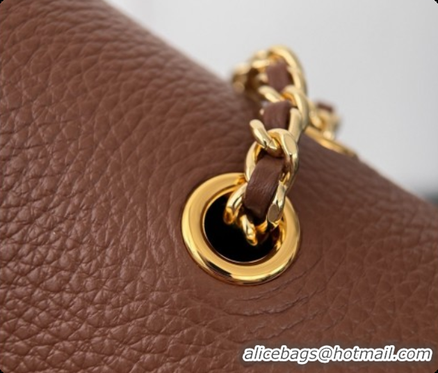 Top Grade Chanel Large Flap Bag in Grained Calfskin and Suede AS6427 Brown 2026