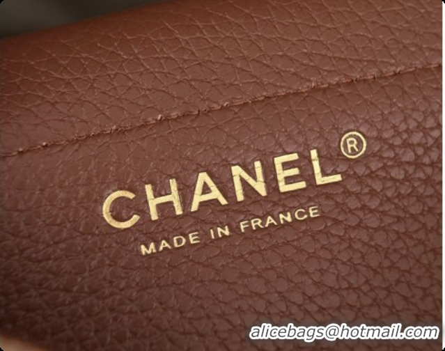 Top Grade Chanel Large Flap Bag in Grained Calfskin and Suede AS6427 Brown 2026