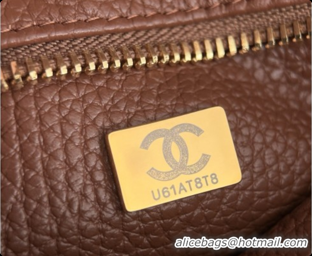 Top Grade Chanel Large Flap Bag in Grained Calfskin and Suede AS6427 Brown 2026