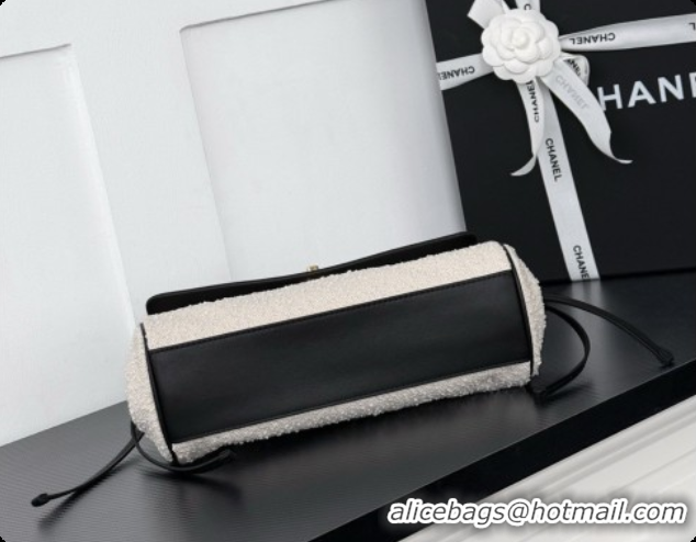 Top Quality Chanel Large Flap Bag in Calfskin and Tweed AS6427 Black/White 2026