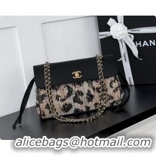 Top Design Chanel Large Flap Bag in Calfskin and Tweed AS6427 Black/Leopard 2026