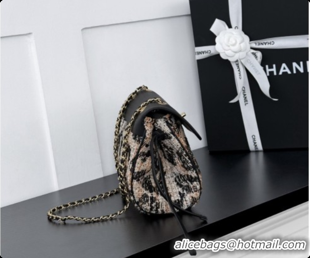 Top Design Chanel Large Flap Bag in Calfskin and Tweed AS6427 Black/Leopard 2026