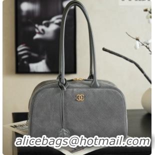 Cheap Price Chanel Large Bowling Bag in Suede Calfskin AS6580 Grey 2026