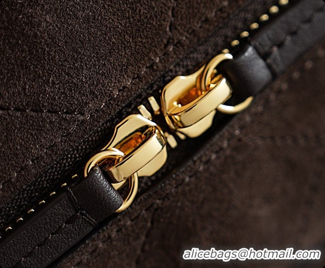 Lowest Cost Chanel Large Bowling Bag in Suede Calfskin AS6580 Coffee Brown 2026