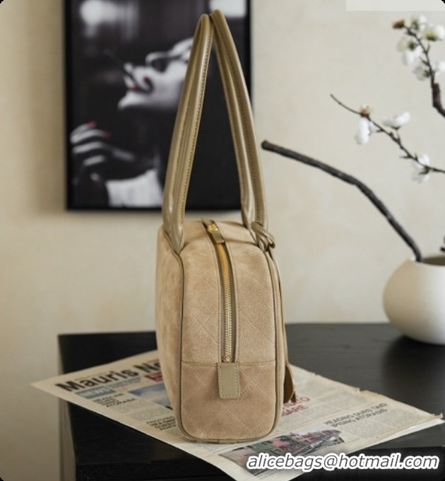 Big Discount Chanel Large Bowling Bag in Suede Calfskin AS6580 Beige 2026