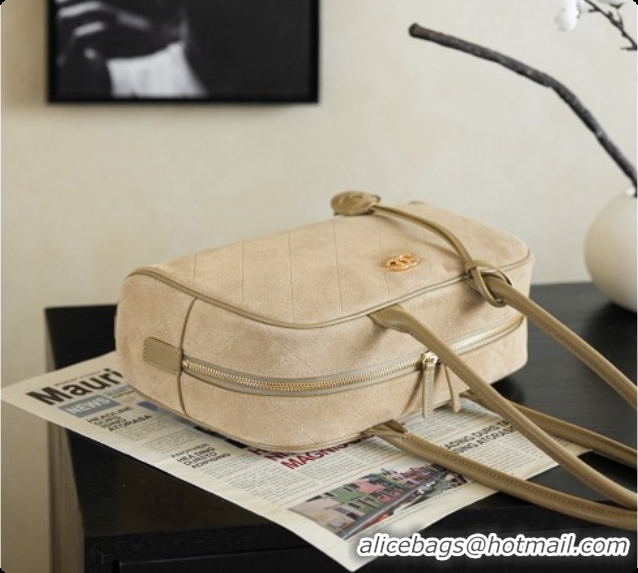 Big Discount Chanel Large Bowling Bag in Suede Calfskin AS6580 Beige 2026