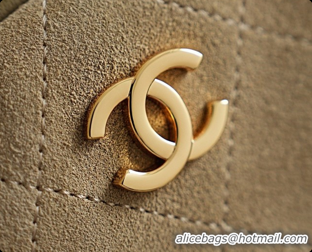 Big Discount Chanel Large Bowling Bag in Suede Calfskin AS6580 Beige 2026