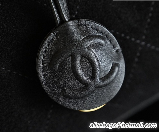 Good Product Chanel Large Bowling Bag in Suede Calfskin AS6580 Black 2026