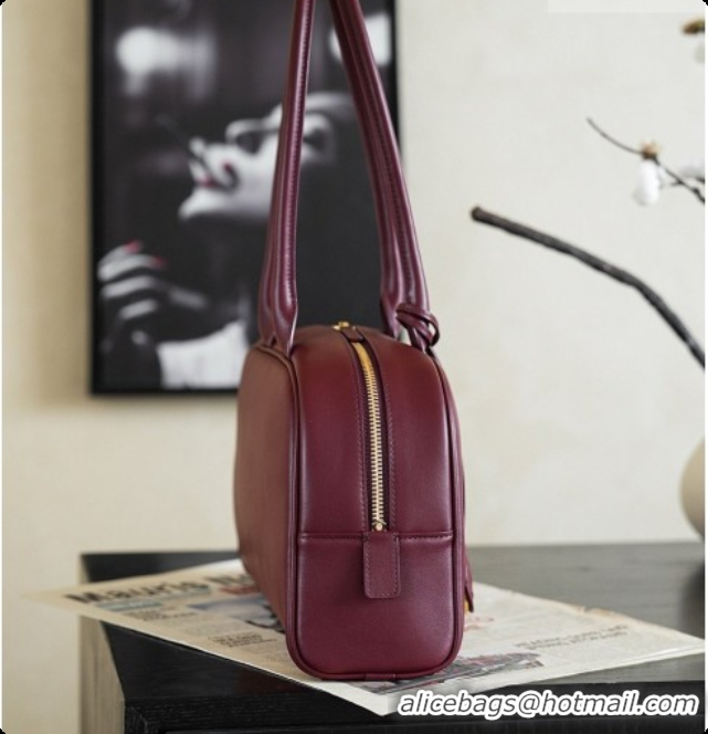 Sumptuous Chanel Large Bowling Bag in Calfskin AS6580 Burgundy 2026