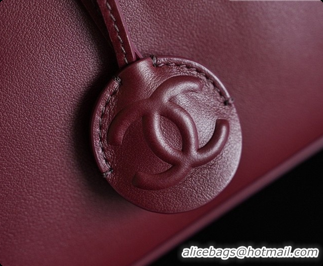 Sumptuous Chanel Large Bowling Bag in Calfskin AS6580 Burgundy 2026
