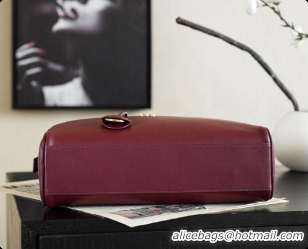 Sumptuous Chanel Large Bowling Bag in Calfskin AS6580 Burgundy 2026