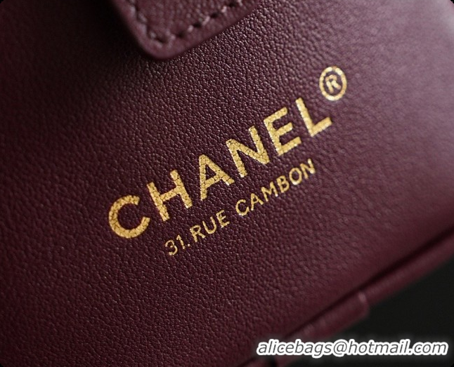 Sumptuous Chanel Large Bowling Bag in Calfskin AS6580 Burgundy 2026