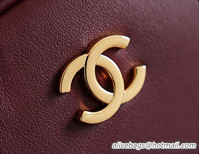 Sumptuous Chanel Large Bowling Bag in Calfskin AS6580 Burgundy 2026