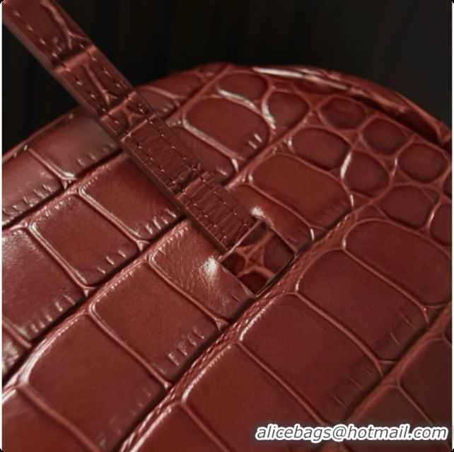 Lowest Price Chanel Clutch with Leather Strap in Crocodile Embossed Calfskin AP5360 Burgundy 2026