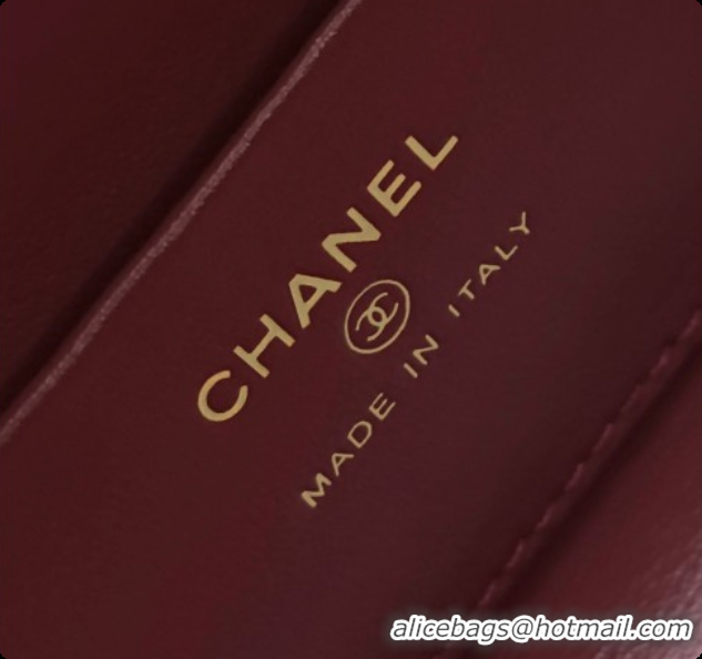 Lowest Price Chanel Clutch with Leather Strap in Crocodile Embossed Calfskin AP5360 Burgundy 2026