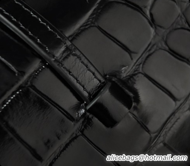 Luxury Classic Chanel Clutch with Leather Strap in Crocodile Embossed Calfskin AP5360 Black 2026
