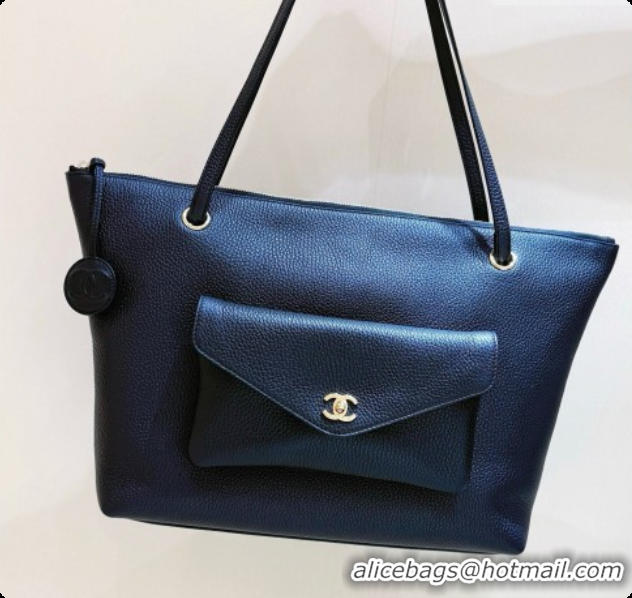 Stylish Chanel Tote Bag with Pocket in Grained Calfskin AS6483 Black 2026