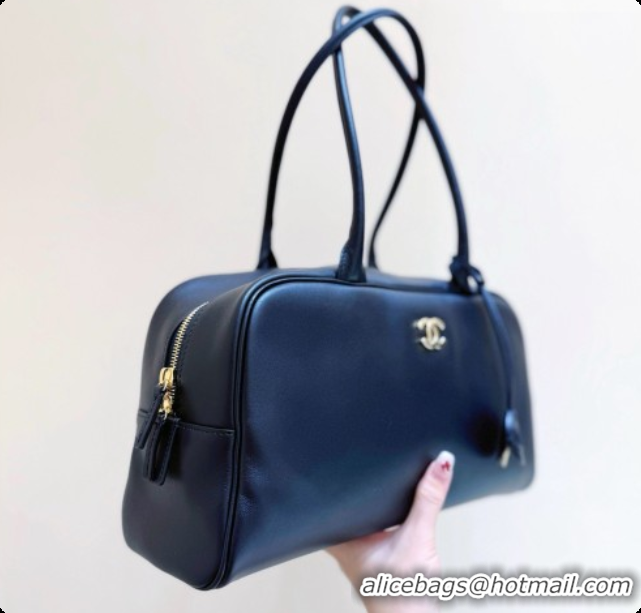 Luxury Chanel Large Bowling Bag in Smooth Calfskin AS6211 Black 2026