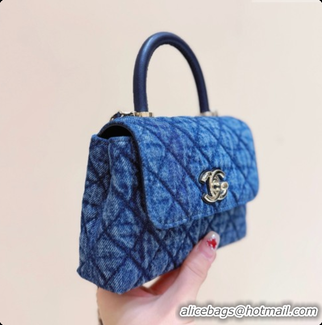 Low Price Chanel Washed Denim Clutch with Chain and Handle AP4244 Blue 2026