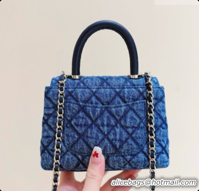 Low Price Chanel Washed Denim Clutch with Chain and Handle AP4244 Blue 2026