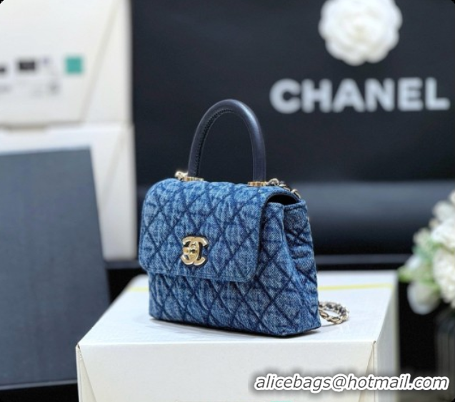 Low Price Chanel Washed Denim Clutch with Chain and Handle AP4244 Blue 2026