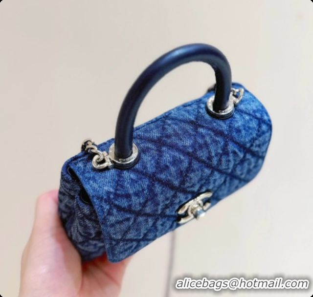 Low Price Chanel Washed Denim Clutch with Chain and Handle AP4244 Blue 2026