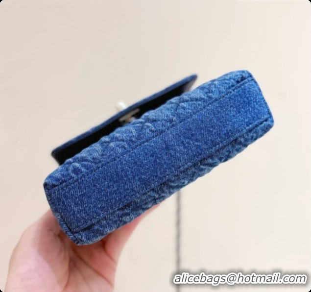 Low Price Chanel Washed Denim Clutch with Chain and Handle AP4244 Blue 2026