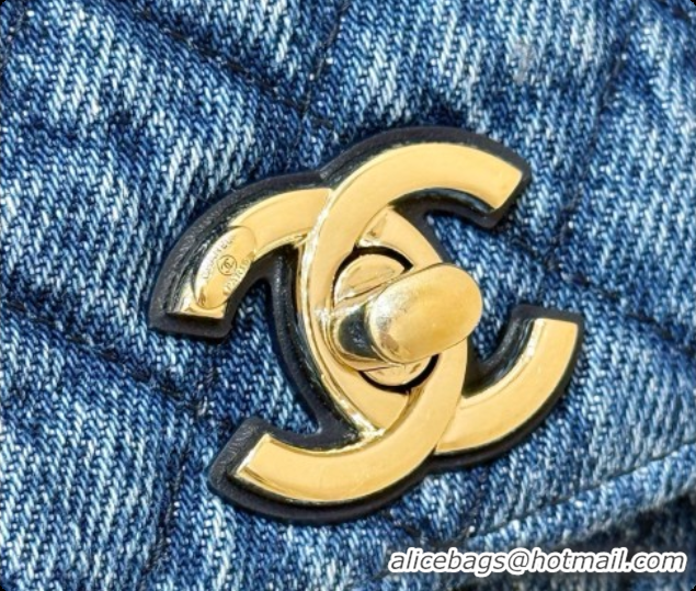 Low Price Chanel Washed Denim Clutch with Chain and Handle AP4244 Blue 2026