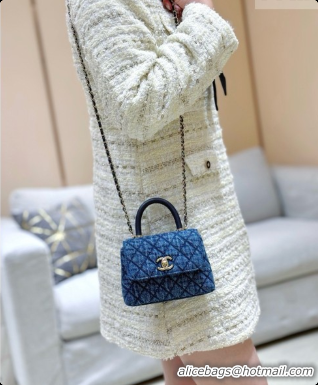 Low Price Chanel Washed Denim Clutch with Chain and Handle AP4244 Blue 2026