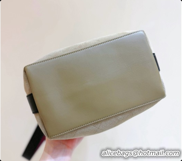 Duplicate Chanel Small Bucket Bag AS6584 Brown Suede 2026