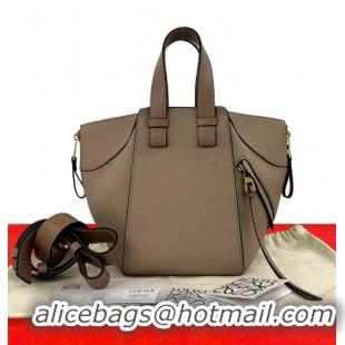 Grade Design Loewe Compact Hammock bag in satin calfskin with Jacquard Strap 262309 Taupe 2024