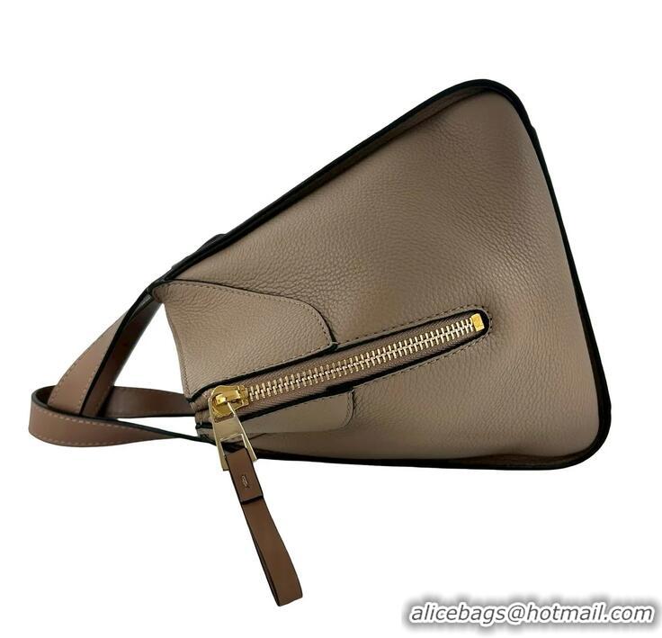 Grade Design Loewe Compact Hammock bag in satin calfskin with Jacquard Strap 262309 Taupe 2024