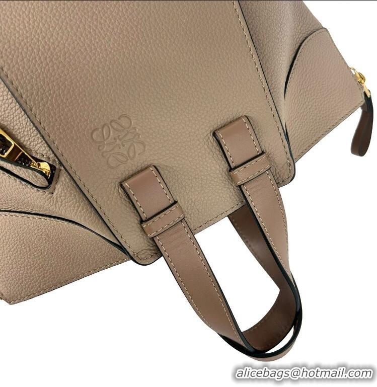 Grade Design Loewe Compact Hammock bag in satin calfskin with Jacquard Strap 262309 Taupe 2024