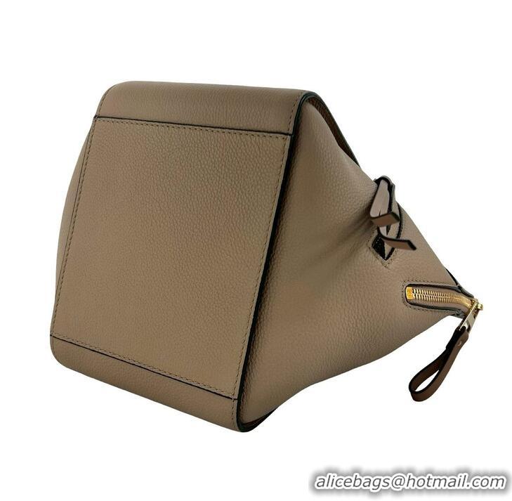 Grade Design Loewe Compact Hammock bag in satin calfskin with Jacquard Strap 262309 Taupe 2024