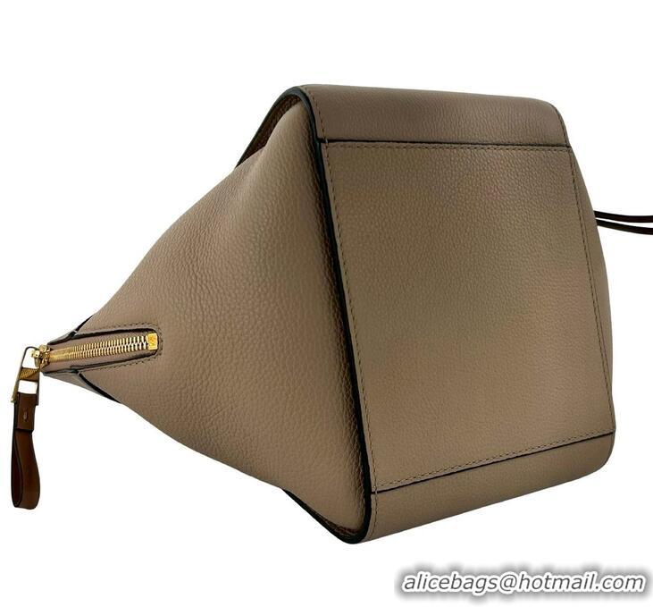 Grade Design Loewe Compact Hammock bag in satin calfskin with Jacquard Strap 262309 Taupe 2024