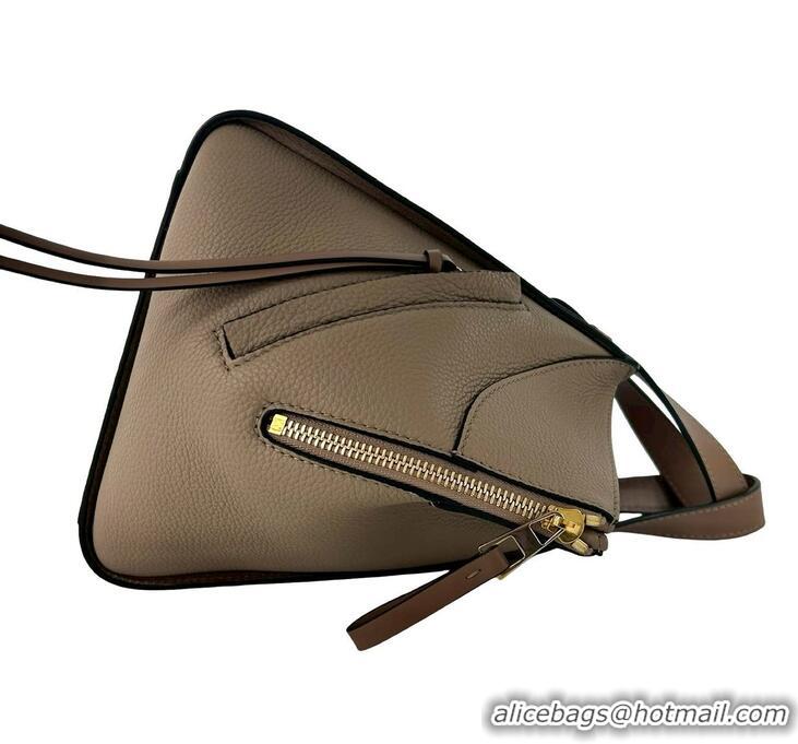 Grade Design Loewe Compact Hammock bag in satin calfskin with Jacquard Strap 262309 Taupe 2024