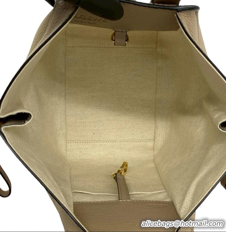 Grade Design Loewe Compact Hammock bag in satin calfskin with Jacquard Strap 262309 Taupe 2024