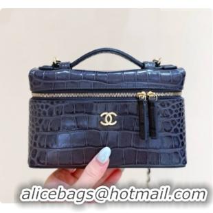 Top Quality Chanel Vanity with Chain in Crocodile Embossed Calfskin AP5346 Dark Grey 2026