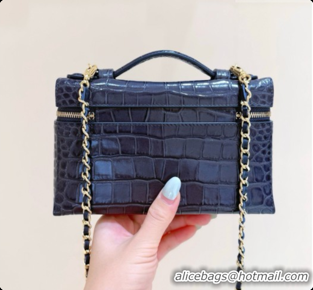 Top Quality Chanel Vanity with Chain in Crocodile Embossed Calfskin AP5346 Dark Grey 2026