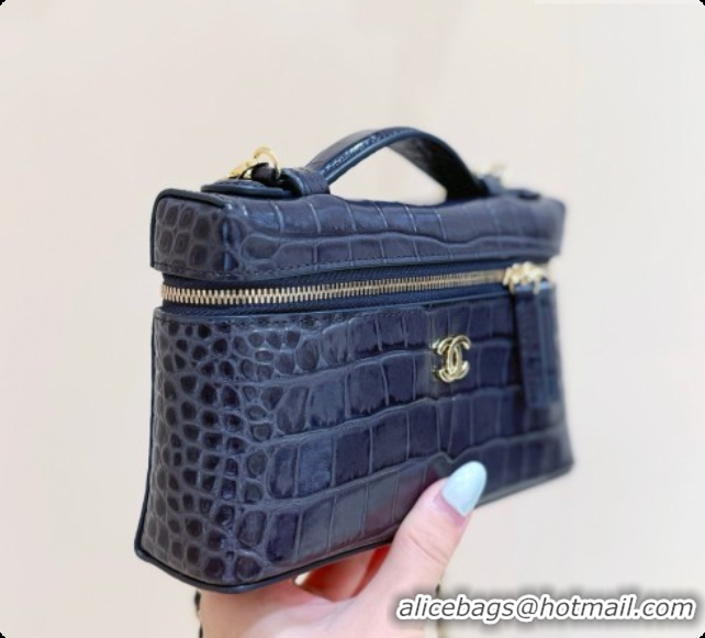 Top Quality Chanel Vanity with Chain in Crocodile Embossed Calfskin AP5346 Dark Grey 2026