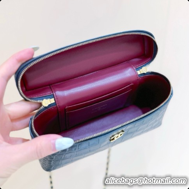 Top Quality Chanel Vanity with Chain in Crocodile Embossed Calfskin AP5346 Dark Grey 2026