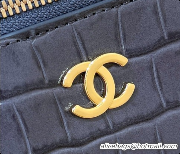Top Quality Chanel Vanity with Chain in Crocodile Embossed Calfskin AP5346 Dark Grey 2026