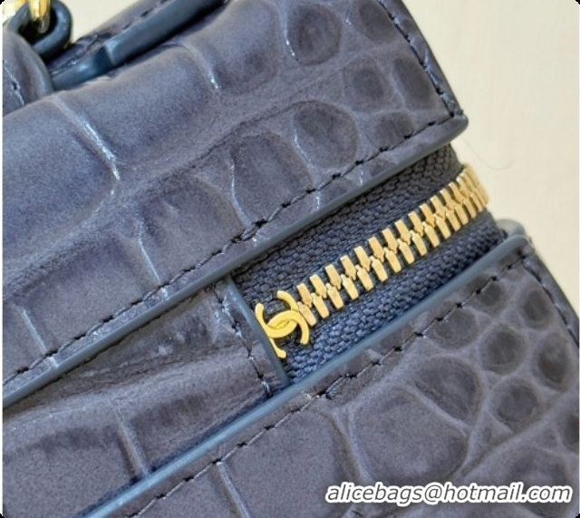 Top Quality Chanel Vanity with Chain in Crocodile Embossed Calfskin AP5346 Dark Grey 2026