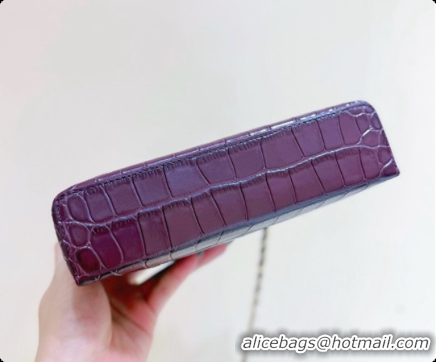 Best Price Chanel Vanity with Chain in Crocodile Embossed Calfskin AP5346 Burgundy 2026