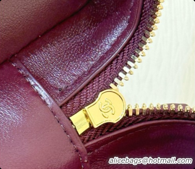 Best Price Chanel Vanity with Chain in Crocodile Embossed Calfskin AP5346 Burgundy 2026