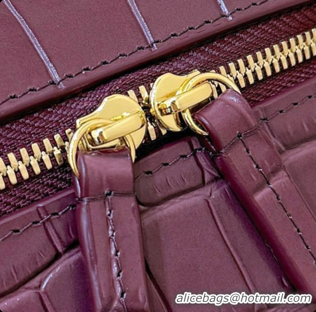 Best Price Chanel Vanity with Chain in Crocodile Embossed Calfskin AP5346 Burgundy 2026