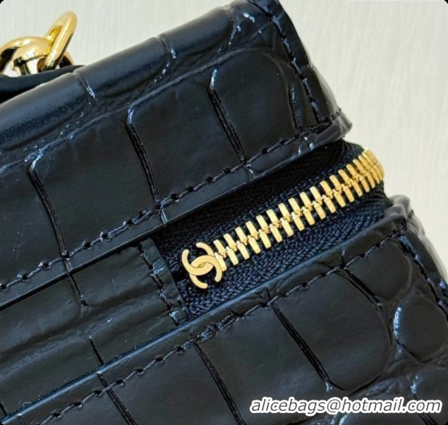 Buy Duplicate Chanel Vanity with Chain in Crocodile Embossed Calfskin AP5346 Black 2026