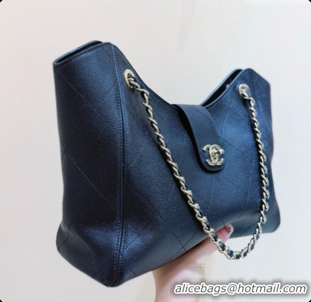 Cute Chanel Shopping Bag in Grained Calfskin AS6090 Black 2026